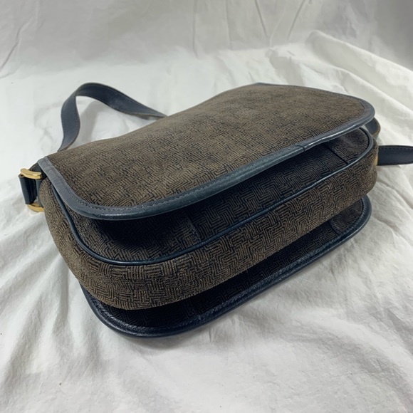 Genuine vintage LANVIN suede and leather  blue grey flap shoulder bag purse - Picture 14 of 15